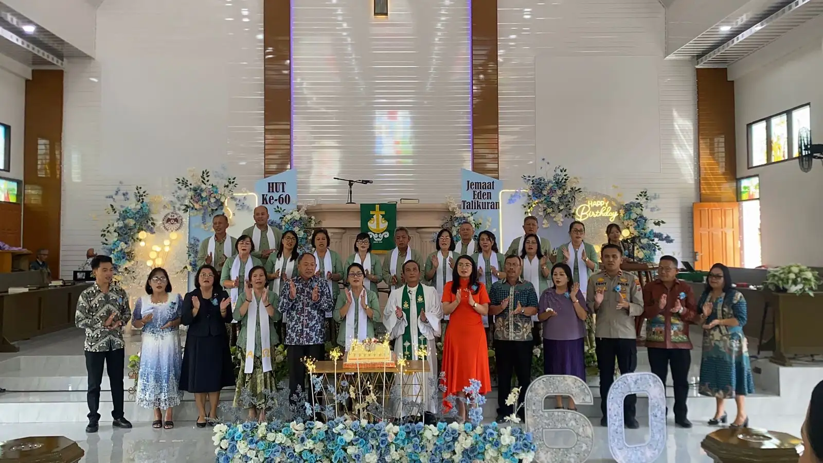 Kapolsek Kakas Hadiri Ibadah Syukur HUT GMIM Eden Talikuran